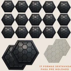 17 Formas Para  Pre Moldado Piso Bloquete de Calçada Sextavada Estriada 25x25x6