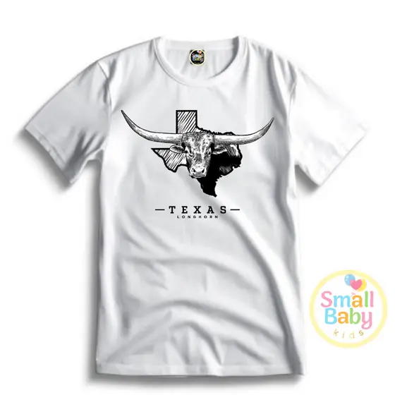 Camiseta Infantil Juvenil e Adulto Unissex Texas Boi Country Rodeio Moda Country Gringa em Algodão