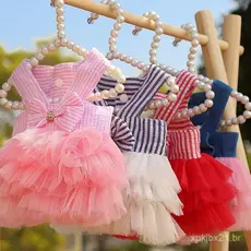Vestido de Malha para Cachorro de Verão Saia Fantasia de Aniversário de Casamento Suprimentos F8XG
