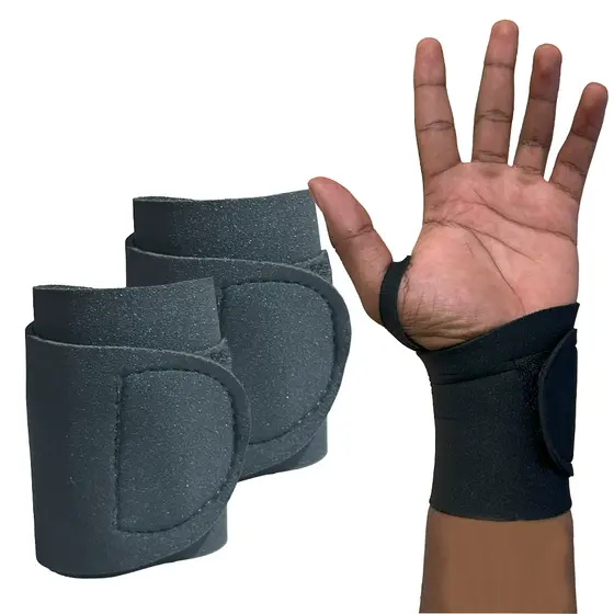 Par Munhequeira Profissional Protetor Punho Academia Musculação Pulso Elástica Compressão Ajustável