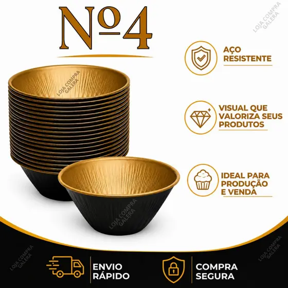 Kit 12 ou 24 Forminhas para Empada Média Grande Forma Lisa Aço Flandres Premium Salgados