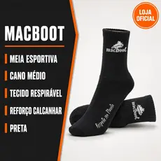 Meia Unissex Macboot Esportiva Cano Médio Alto Invisível Trilha Caminhada Trabalho Confortável