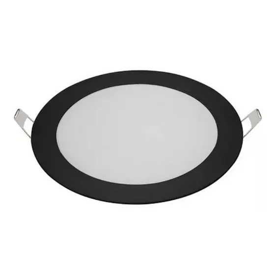 Luminaria Plafon Painel Led Preto 12w Redonda 17cm Branco Frio 6500k Bivolt Startec