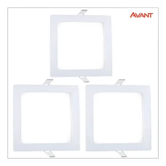 Kit 3 Plafon Painel Led Quadrado Embutir 6500k 18w Biv Avant