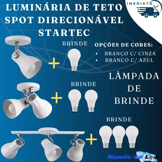 Luminária De Teto Spot Direcionável Octa Plus 3 Lâmpadas Praia Litoral E27 Bivolt 110v/220v Startec