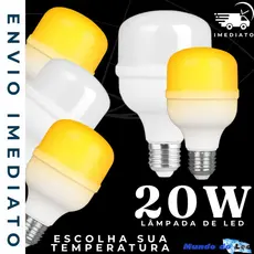Kit de Lampadas 20W 6500k, 4000k ou 3000k Branco Frio, branco neutro e branco quente 1600lm Boca E27
