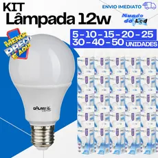 Kit de Lâmpadas 12w e27 6500k Bivolt luz branca promoçao preço de atacado, revenda