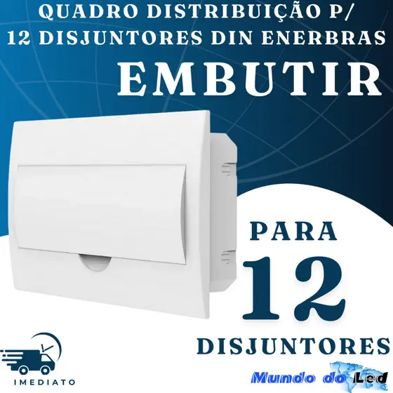 Quadro Distribuicao 12 Disjuntores Din Embutir Enerbras