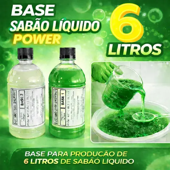 Base Para Sabão Líquido Lava-Roupas Power Rende 6 Litros Fácil de Fazer