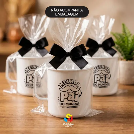 50 Canecas Personalizadas 310ml para Pintura - Melhor Pai do Mundo Ideal para Presente Escolar