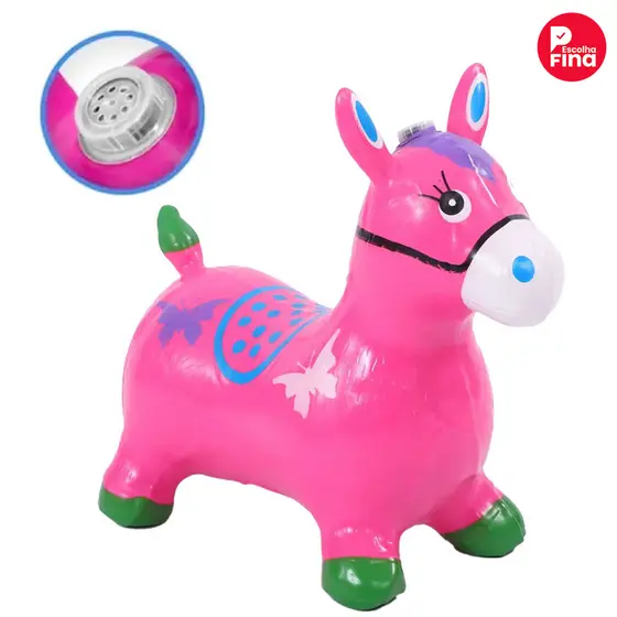 Brinquedo inflável tipo cavalo saltador,com music