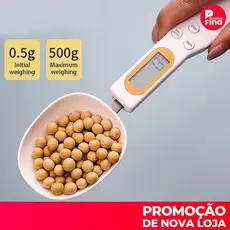 Colher Digital Medidora 500g 01g Tela LCD Iluminada para Farinha e Líquidos