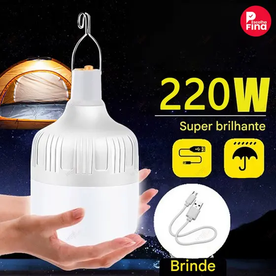 Kit Iluminação Camping 1,2,4 Lampiões LED Portátil à Prova D’Água e Poeira Ideal para Acampamento e Falta de Luz