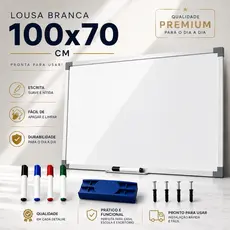 Lousa Branca Quadro Branco Pincel Marcadores Apagador Didática Média Anotações