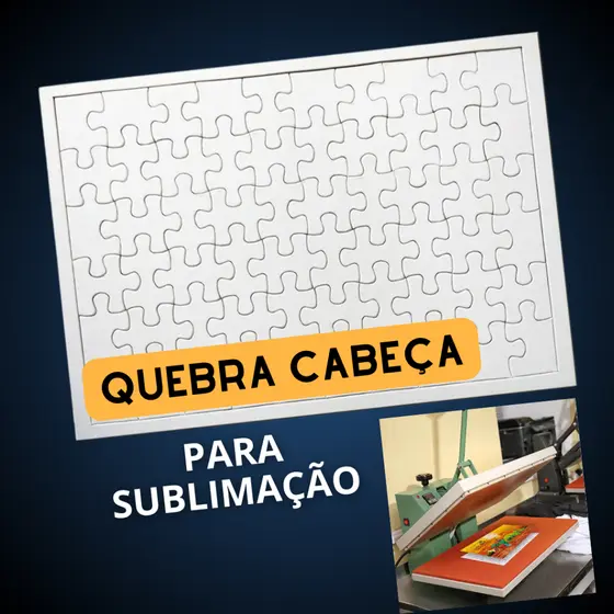 Kit 10 Quebra Cabeça em Branco Para Sublimação - 60 Peças Cada
