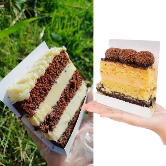 100 unidades - Embalagem para Slice Cake + Celofane , Fatia Bolo/Torta ref10