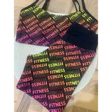 Conjunto Fitness Top + Short + Xuxa de Cabelo Brinde Estampa Fitness