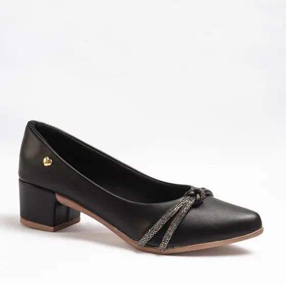 Scarpin Azzav Feminino Salto Bloco Baixo Conforto Original