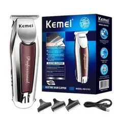 Máquina De Acabamento Barbearia Barba Cabelo Bigode Profissional Kemei Km-9163