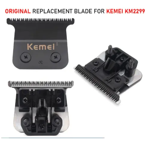 Substituição de lâminas para a máquina Kemei KM-2299, aço inoxidável, desempenho consistente em aparos e estilização.