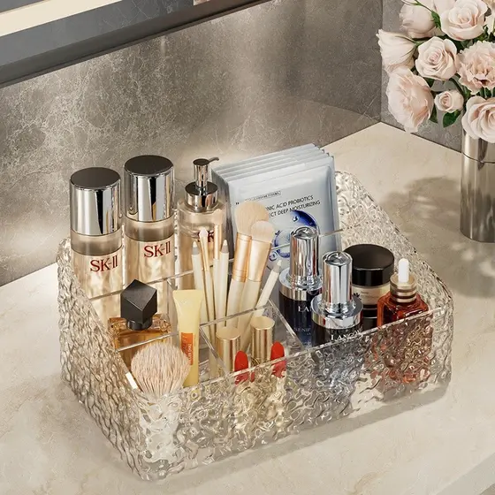 Porta Maquiagem Organizador Multiuso De Acrílico Transparente para Batom e Cosméticos