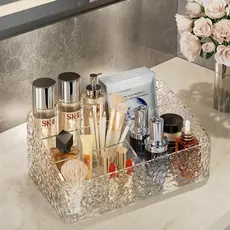 Porta Maquiagem Organizador Multiuso De Acrílico Transparente para Batom e Cosméticos
