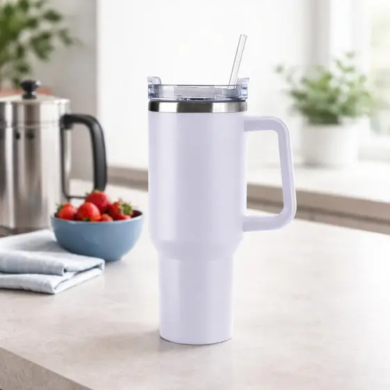 Copo garrafa Térmica Inox 1200ml Parede Dupla tampa Canudo Premium