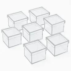 50 Caixinhas Acrílicas 5x5cm Transparente – Caixa para Lembrancinha Festa Infantil Casamento DIY