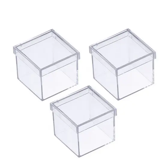 100 Caixinhas para fazer lembranças 5 x 5 acrilica - Transparente caixinha acrilica