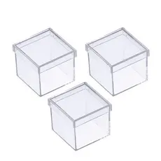 100 Caixinhas para fazer lembranças 5 x 5 acrilica - Transparente caixinha acrilica