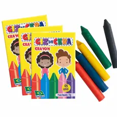 10 a 100 Caixinhas Mini Giz de Cera 5 Cores 5cm Atacado Kit Festa Infantil Revenda