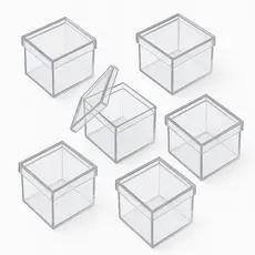 Kit Caixinhas Acrílicas 5x5cm – 10 a 100 un. Caixa Transparente p/ Lembrancinha Festa Infantil
