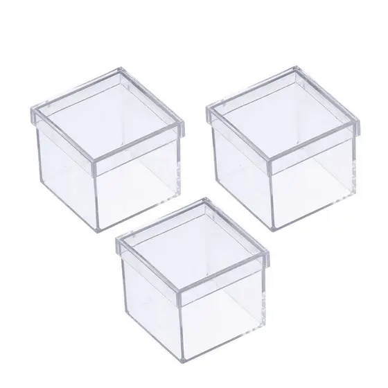 100 Caixinhas para lembranças 5 x 5 acrilica - Transparente caixinha acrilica