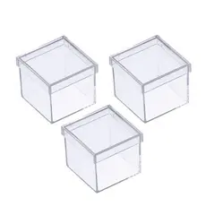 100 Caixinhas para lembranças 5 x 5 acrilica - Transparente caixinha acrilica