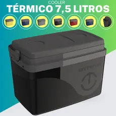 Caixa Térmica Cooler 7,5L Unitermi p12 Latas c Alça  Praia Festa Camping Cozinha agua suco alimentos