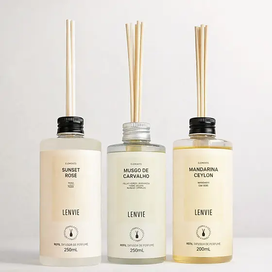Refil De Difusor de Ambientes Perfumado Lenvie - Várias Fragrâncias - Com Varetas