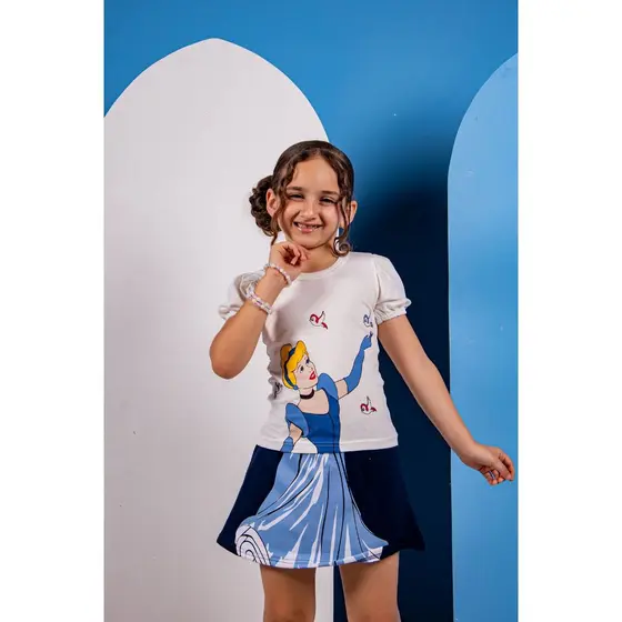 Conjunto Infantil Menina Princesa – Cinderela e Branca de Neve – Look Menina Confortável