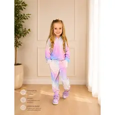 Conjunto Infantil Menina Plush Candy Colors com Capuz / Juvenil