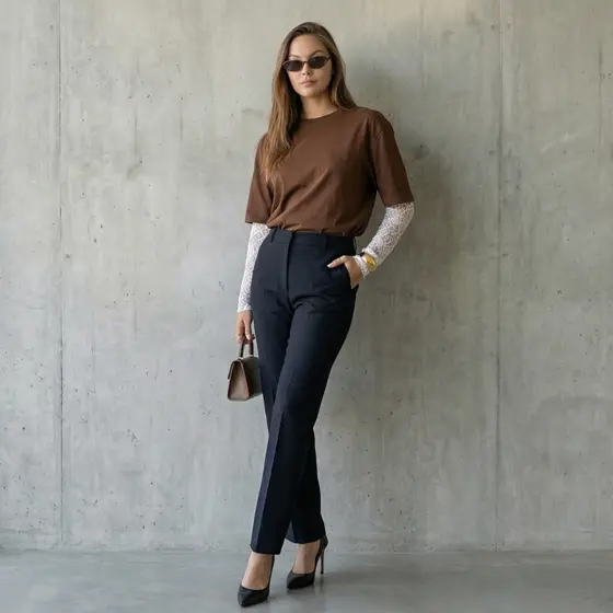 Blusa Feminina com Manga de Renda Estilosa Oversized