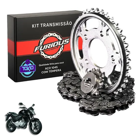 KIT RELAÇÃO CB 300 2009 A 2015 TRANSMISSAO 300R