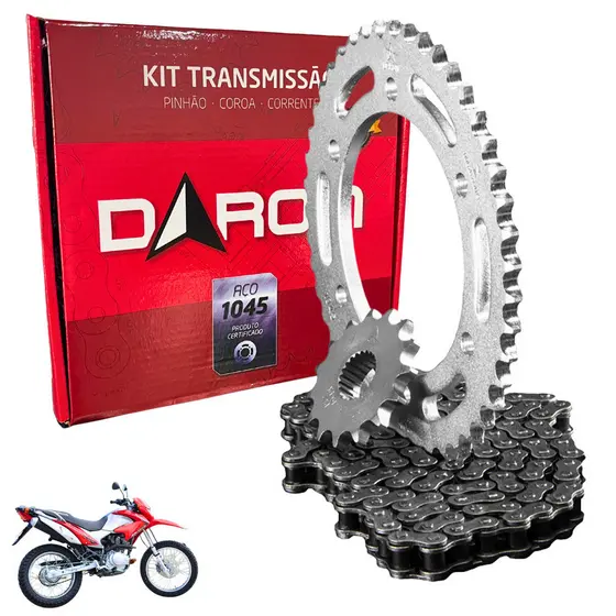 KIT RELAÇÃO BROS 150 2003 A 2014 NXR TRANSMISSÃO