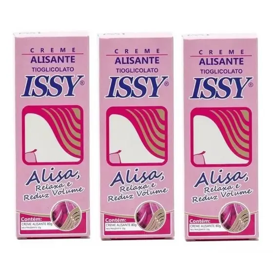 Kit 3 Creme Alisante Issy Tioglicolato 80g + Neutralizante 32g