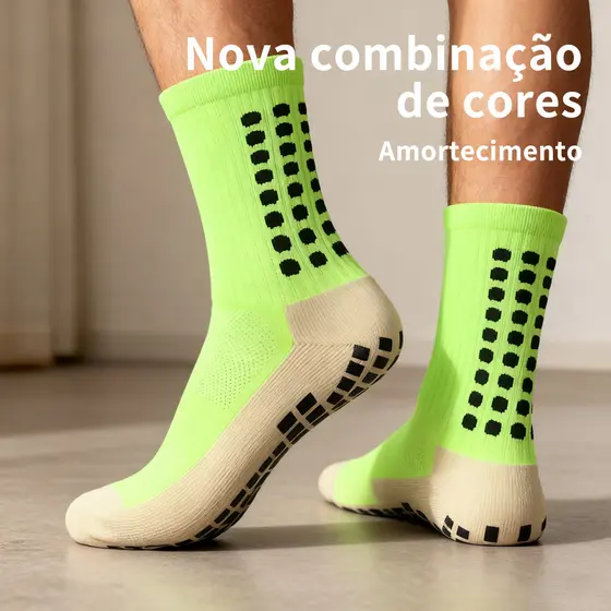 Meias Antiderrapantes Esportivas para Futebol e Basquete com Ventilação de Alta Qualidade para Esportes ao Ar Livre