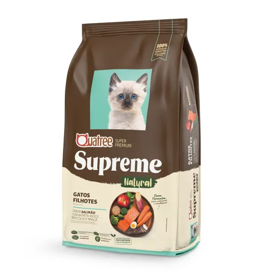 Ração Para Gatos Quatree Supreme Gatos Filhotes Salmão e Batata Doce 10,1Kg