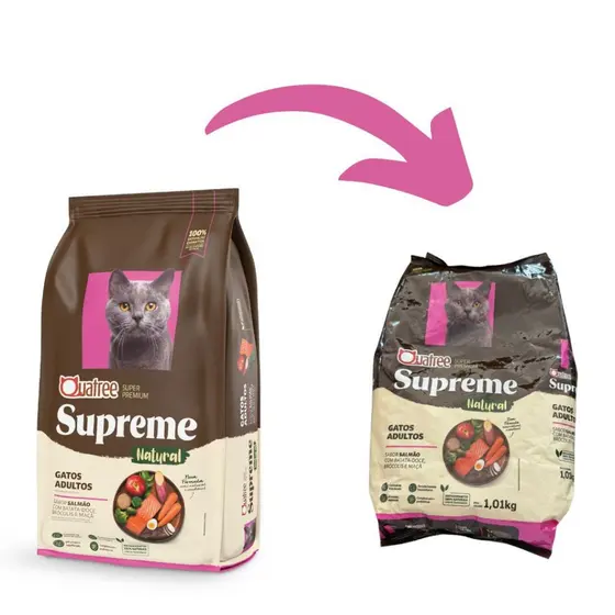 Ração 1kg Quatree Supreme Gatos Adultos Salmão