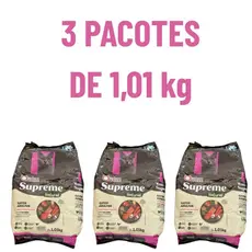 Kit Ração 1kg  1, 2, 3 Pacotes Quatree Supreme Para Gatos Adultos Salmão e batata doce