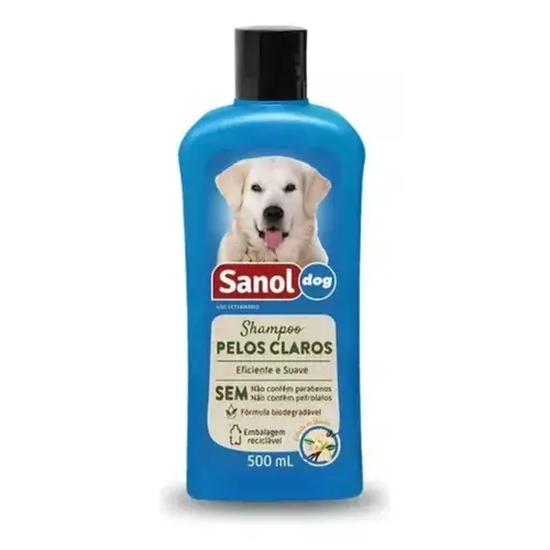 Shampoo Sanol Dog Pelos Claros 500ml Tom De Pelagem Recomendo