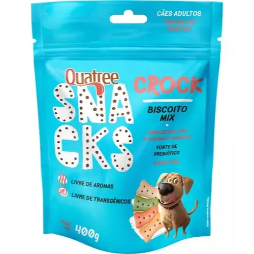 Biscoito Petisco Para Caes Quatree Snacks Crock Mix 400g