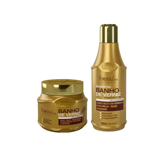 Forever Liss Banho de Verniz Kit Especial Shampoo 300ml + Máscara 250g