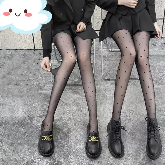 Meia Calça Fino ESTAMPA Bolinho e Coraçao Feminino Moda